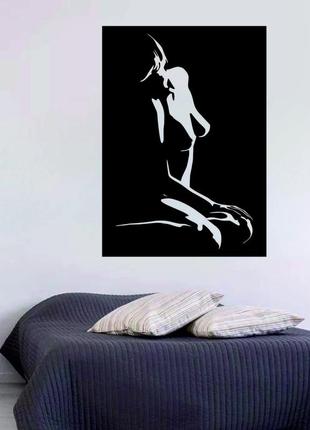 Декоративне настінне панно «силует жінки», декор на стіну6 фото
