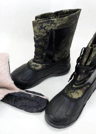 Сапоги мужские утепленные сапоги резиновые зимний утеплитель, ботинки6 фото