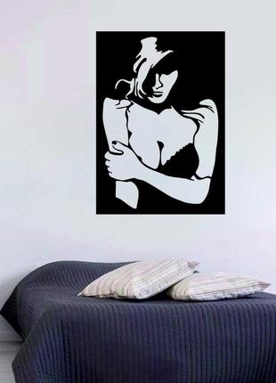 Декоративне настінне панно «силует жінки», декор на стіну4 фото