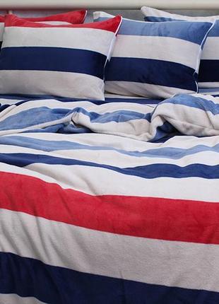 Комплект постельного белья тёплый зимний из микрофибри. размеры : 1,5/2х сп/евро3 фото