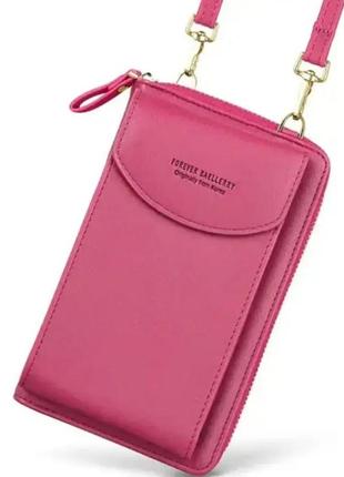 Женский клатч-шумка baellerry forever young, кошелек сумка с отделением для телефона. цвет: розовый3 фото