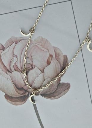 Браслет на ногу из серебра цепочка с подвесками месяц7 фото