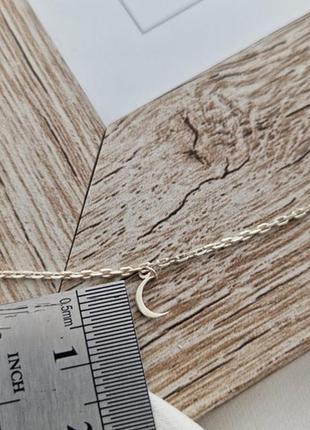 Браслет на ногу из серебра цепочка с подвесками месяц8 фото