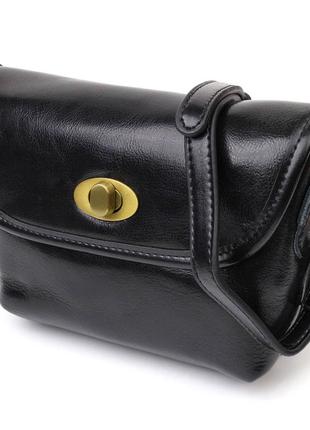 Идеальная сумка кросс-боди из натуральной кожи 22132 vintage черная