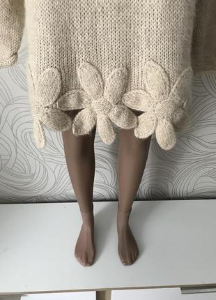 Шикарный удлинённый свитер,италия 🇮🇹, альпака,шерсть6 фото