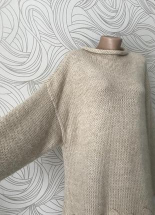 Шикарный удлинённый свитер,италия 🇮🇹, альпака,шерсть8 фото