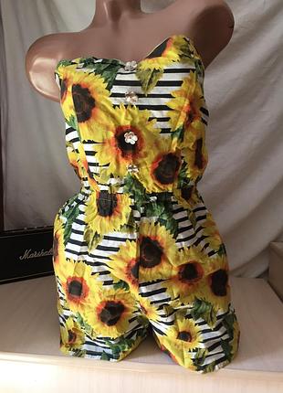 Комбенизон на лето с открытыми плечами/ сарафан