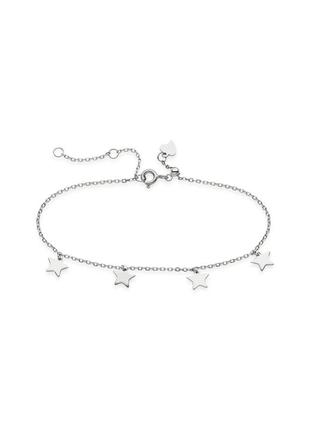 Серебряный браслет звезды, размер 21 см x 0,12 см, вес: 1.40 г