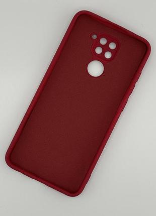Силіконовий чохол soft silicone case full для xiaomi redmi note 9 малиновий (бампер)2 фото