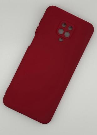 Силіконовий чохол для xiaomi redmi note 9 pro / 9s soft silicone case full малиновий (бампер)