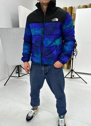 Стильная куртка the north face junction insulated jacket | зимний сине-фиолетовый мужской пуховик | яркая мужская куртка космос