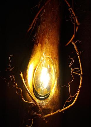 Світильник зі старого дерева "ніжність"1 фото