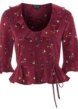 Знижка! блуза блуза з рюшами квітковий принт3 фото