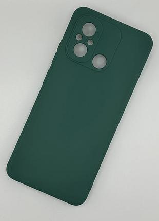 Силіконовий чохол для xiaomi redmi 12c зелений soft silicone case full (бампер)