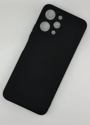 Силиконовый чехол для xiaomi redmi 12 чёрный soft silicone case full (бампер)