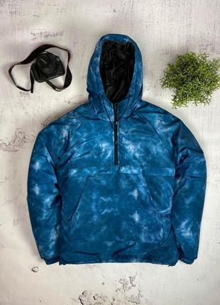 Утепленный анорак мужской | демисезонная куртка синего цвета | яркий стильный анорак с капюшоном xl s