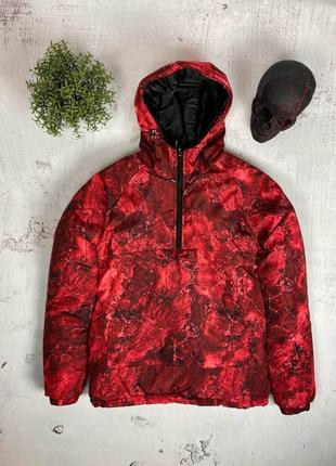 Мужской модный анорак | утепленная стильная куртка | демисезонный красный анорак на синтепухе2 фото