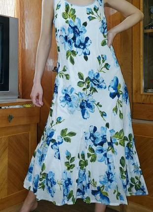 Невесомое воздушное винтажное платье в цветах принт цветы батист east индия винтаж