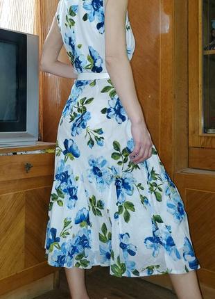 Невесомое воздушное винтажное платье в цветах принт цветы батист east индия винтаж6 фото