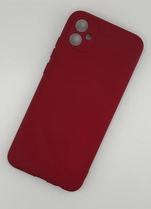 Силиконовый чехол для samsung a04e (a042) soft silicone case full малиновый (бампер)