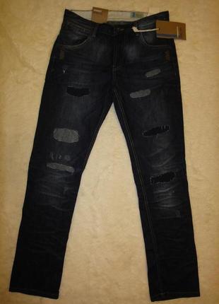 Новые модные джинсы straight р.46-48 с латками и потертостями пакистан4 фото