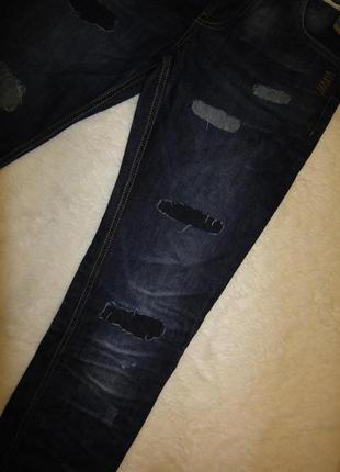 Новые модные джинсы straight р.46-48 с латками и потертостями пакистан7 фото