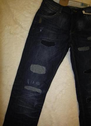 Нові модні джинси straight р. 46-48 з латками і потертостями пакистан6 фото