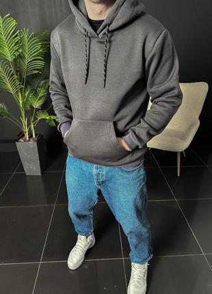 Худі тепле чоловіче на флісі база однотон