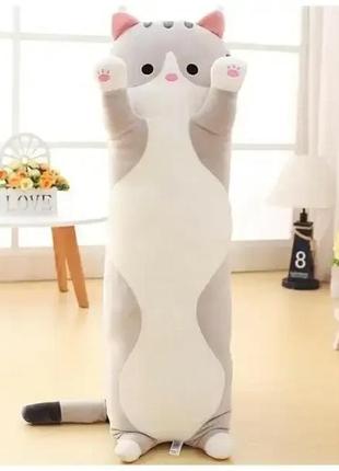 Мягкая плюшевая игрушка объятия кот батон 70 см