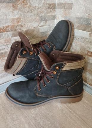 Lasocki, польша нубуковые зимние ботинки, искуственный мех, на шнуровке оригинал1 фото