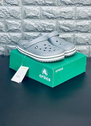 Женские шлепанцы crocs серые крокс тапочки