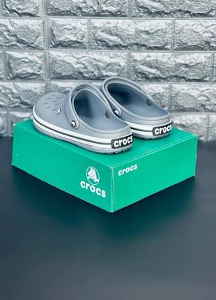 Женские шлепанцы crocs серые крокс тапочки8 фото