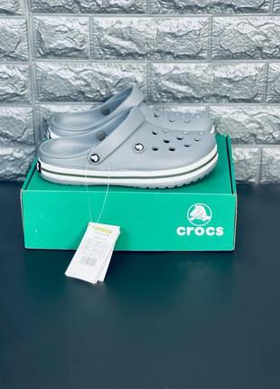 Женские шлепанцы crocs серые крокс тапочки6 фото