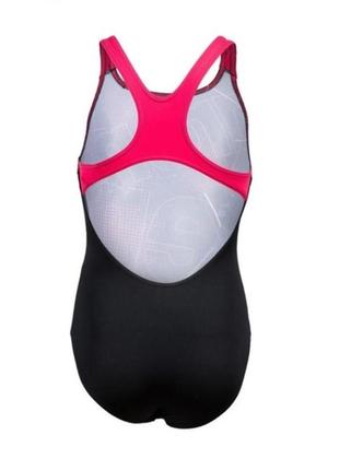 Купальник закритий для дівчат arena galactics swim pro back чорний, рожевий діт 116см2 фото