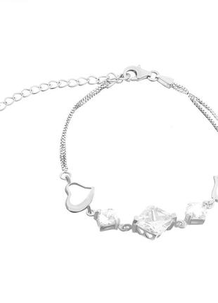 Браслет серебряный с фианитом любовь, б2ф/447