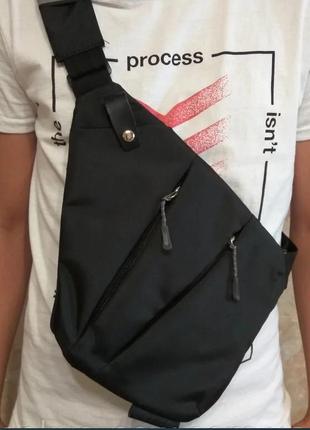 Мужская нагрудная сумка wallaby черная2 фото