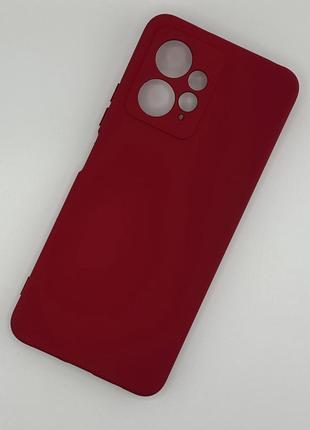 Силіконовий чохол для xiaomi redmi note 12 4g soft silicone case full малиновий (бампер)