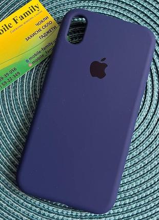 Чехол silicone case для iphone xr синий/ накладка с микрофиброй для айфон хр синий