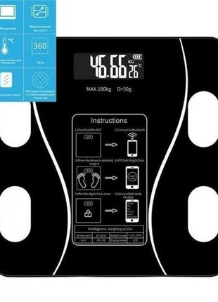 Розумні смарт-ваги scale ty-619 електронні з додатком на телефон lcd-дисплей загартоване скло3 фото