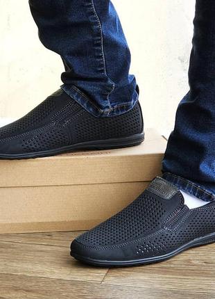 Чоловічі мокасини літні кросівки сіточка туфлі чорні (розміри: 41,42,43,44,45,46)7 фото