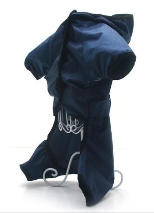 Дощовик для собак з капюшоном zoo-hunt сільвер синій №3 43х64 см5 фото