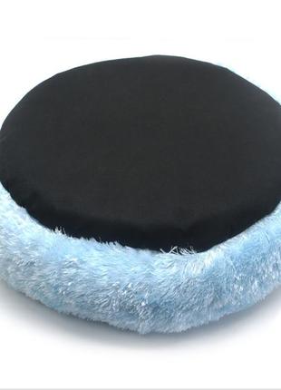 Лежак круглий для собак і котів забава блакитний №3 60х15 см2 фото