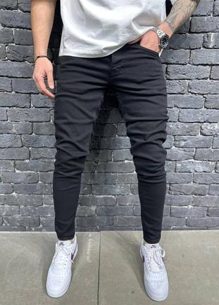 Джинсы мужские зауженные черные slim fit