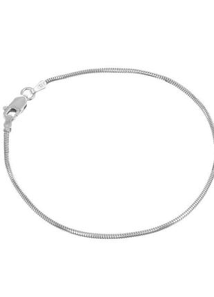 Браслет серебряный снейк, размер 17 см x 0,1 см, вес: 1.60 г