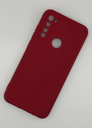 Силіконовий чохол для xiaomi redmi note 8 soft silicone case full малиновий (бампер)