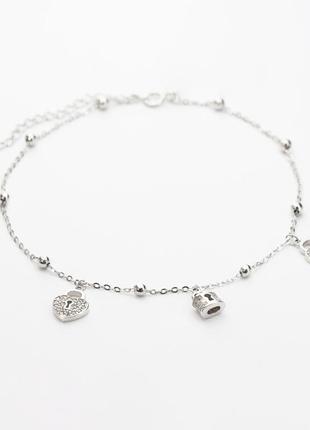 Серебряный браслет замочки, б2ф/717