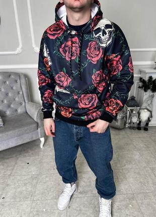 Мужской брендовый утепленный зимний худи, стильный мужской худи с карманами
