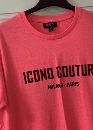 Icono  couture неонова рожева футболка2 фото