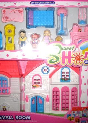 Іграшковий будиночок для ляльок 3907-1 з меблями та фігурками4 фото