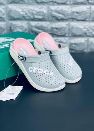 Женские шлепанцы crocs серые тапочки крокс7 фото